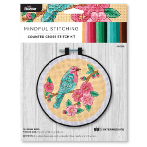 Calming Bird Counted Cross Stitch Kit, 6 Inch