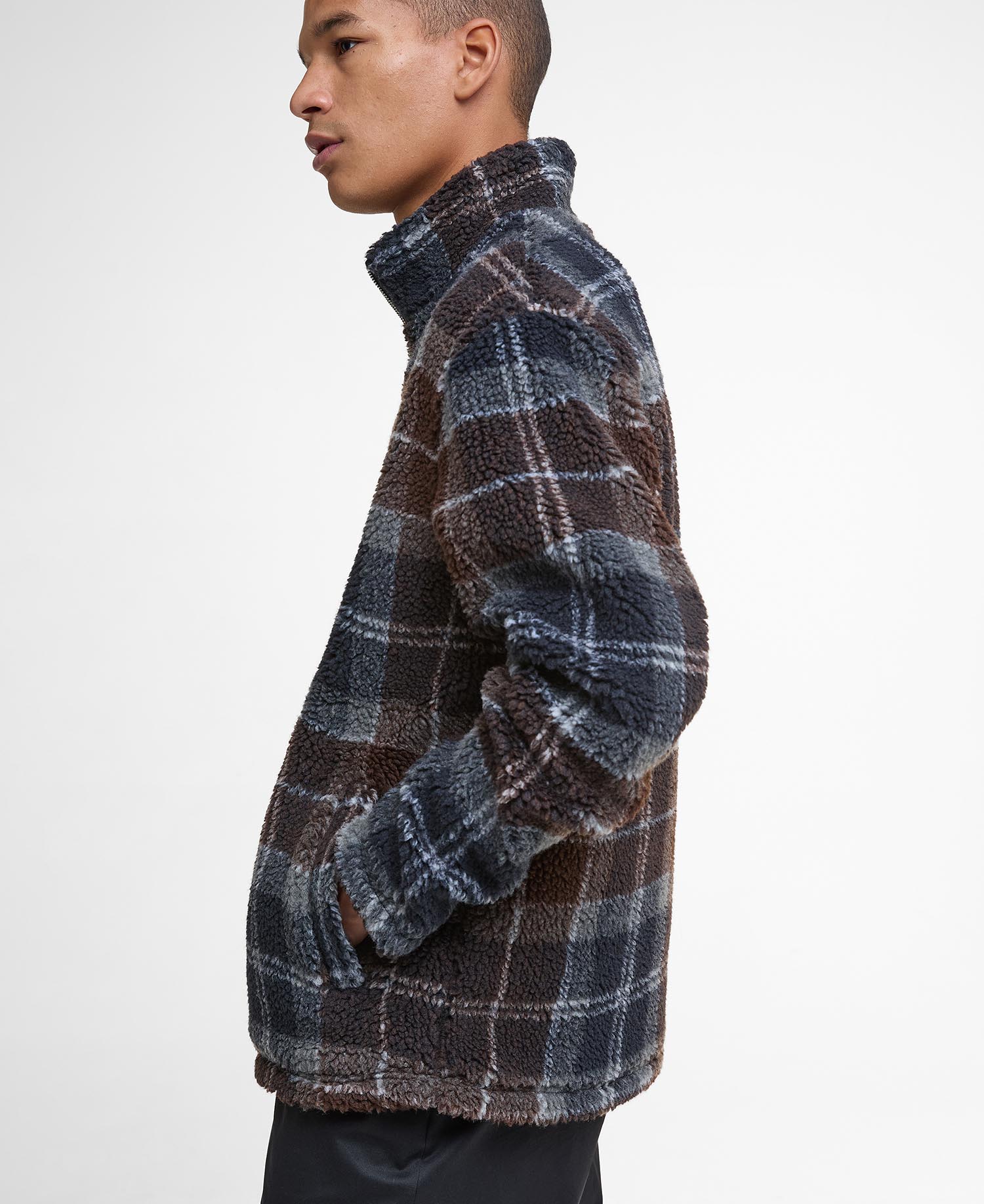 Pile sherpa con motivo tartan image number 4