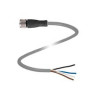 Cord Set Thermoplastic Polyurethane 4A 250V ac/dc 4-Conductor M12 Female 4-Pin Screw Connection 2 m Gray