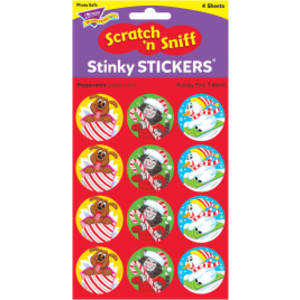 Holiday Pals/Peppermint Stinky Stickers®, 48 unidades