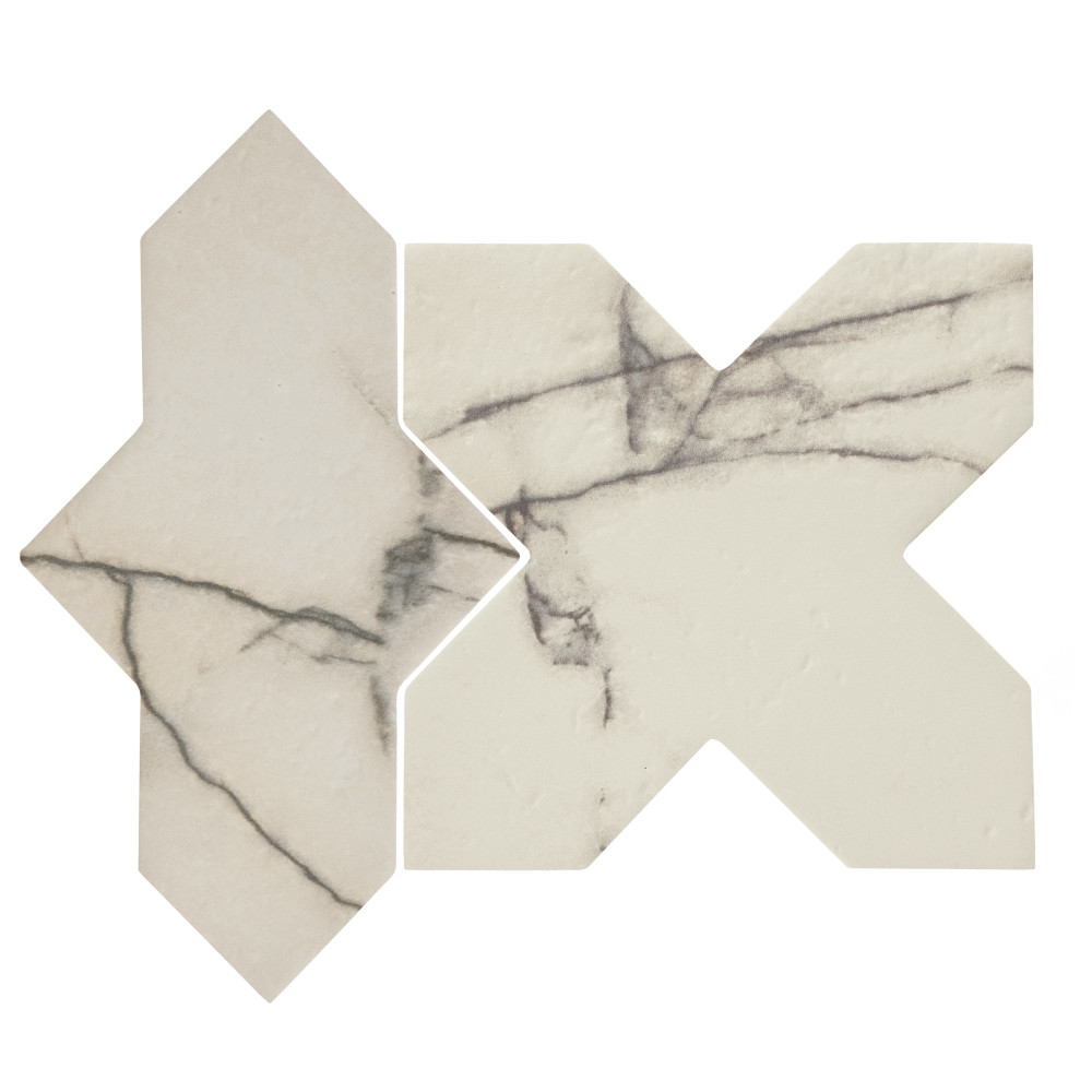 Istanbul Squire Shield Day with Day Cross 6 in. x 8-3/8 in. Porcelain Floor and Wall Tile