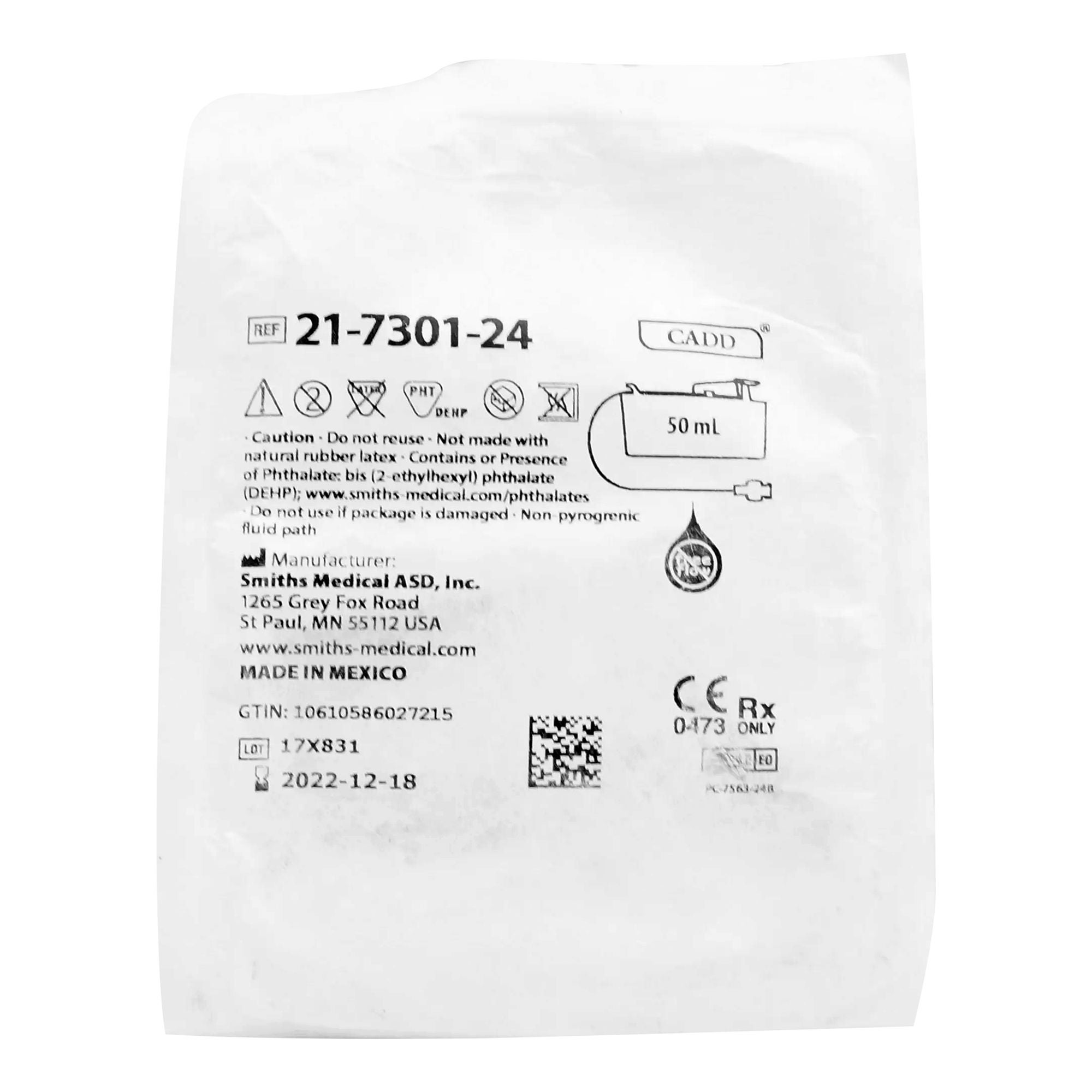 ICU Medical FKA Smiths Medical RESERVOIR, FML W/FLO CLP HOLDS50ML OF MEDICATION 8" (12/BX)