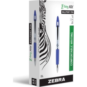 Z-Grip Max Retractable Ballpoint Pen, 1.0 mm, Blue, 12-Pack