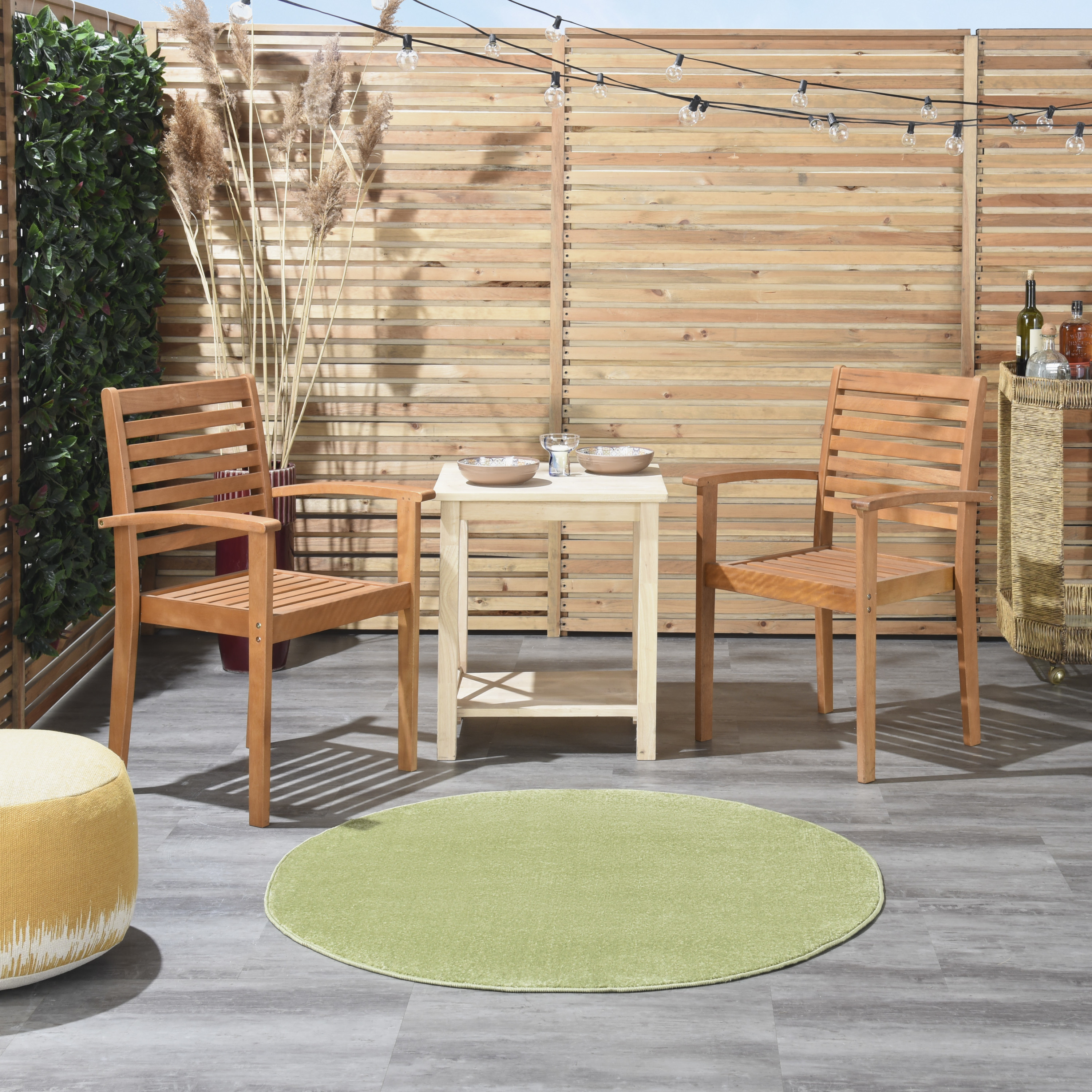 Nourison Nourison Essentials 4' x Round Green Outdoor Rug