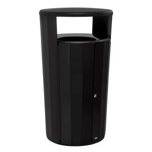 Rubbermaid Commercial, Resist, 45 gal, Metal, Black, Round, Receptacle