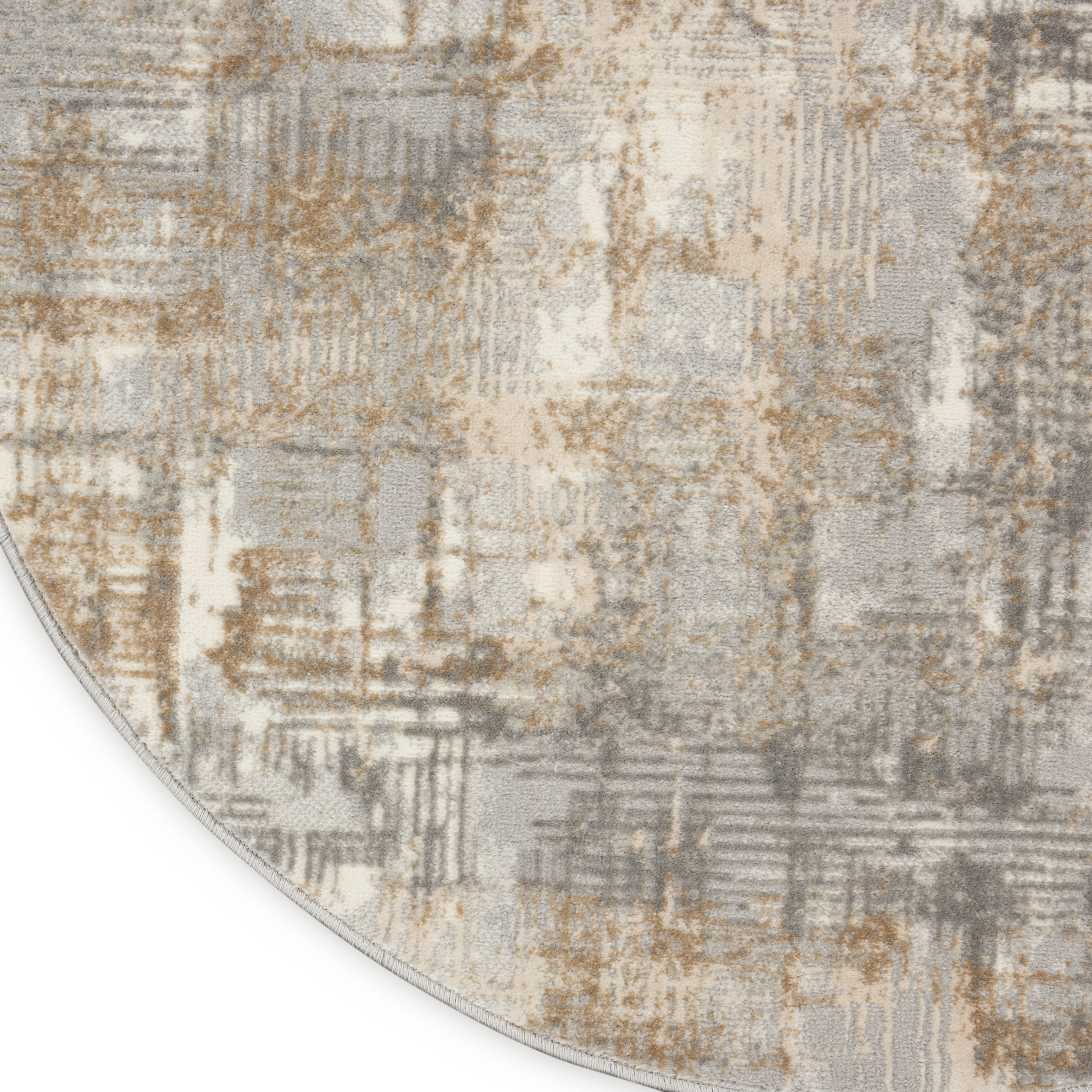 Calvin Klein CK950 Rush 4' x Round Grey Beige Modern Indoor Rug
