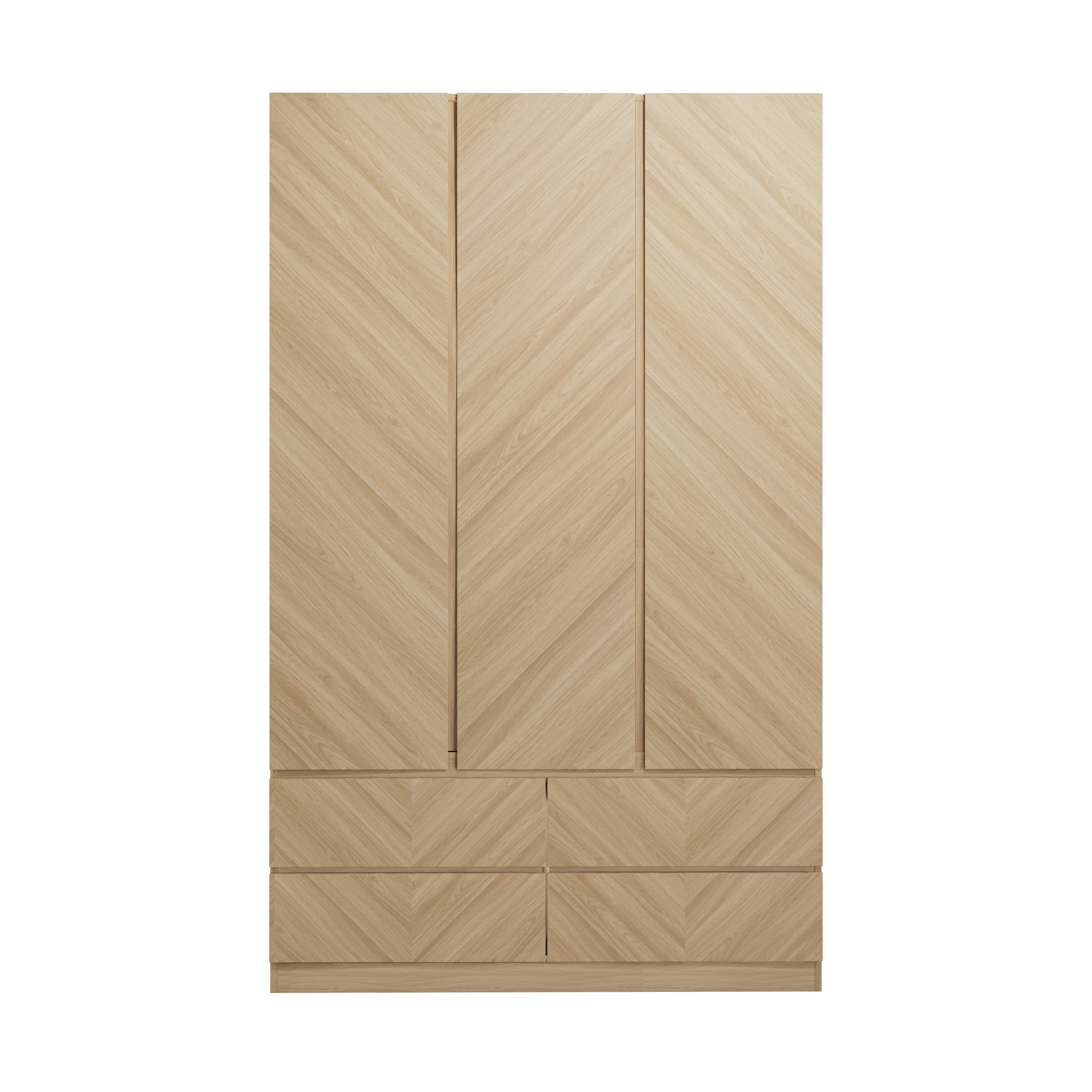 Catania 3 Door 4 Drawer Wardrobe Euro Oak - Picture 2 of 7
