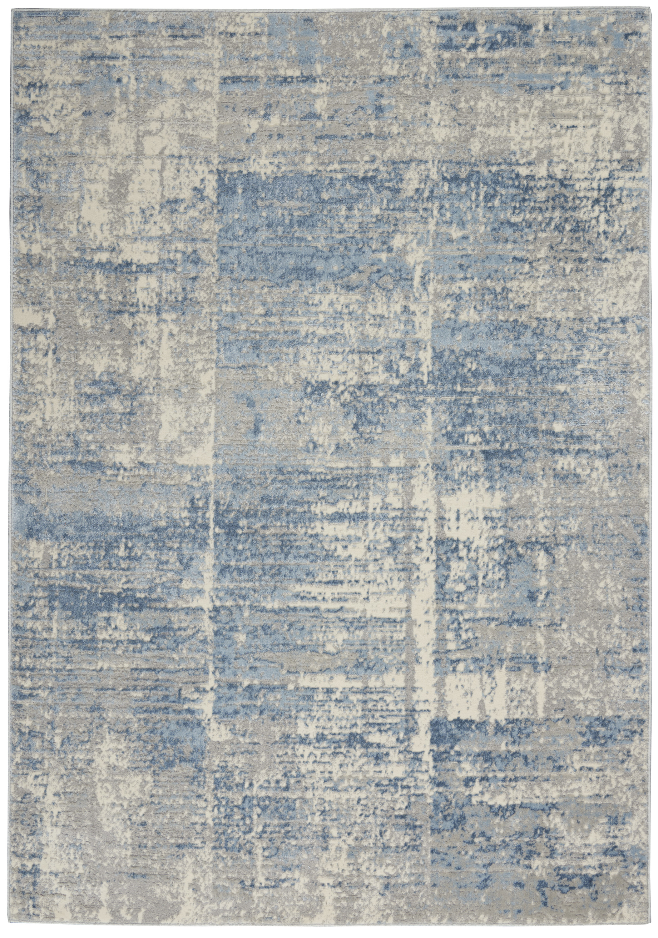 Nourison Solace 5'3" x 7'3" Ivory Grey Blue Modern Indoor Rug
