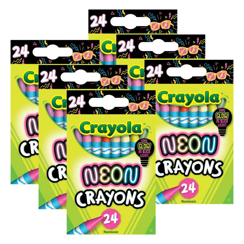 Neon Crayons, 24 Per Pack, 6 Packs