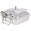 6-quart Intrigue® square stainless steel induction chafer with porcelain food pan