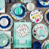 Confetti Salad Plate, Blue slideshow image 4 Confetti Salad Plate, Blue slideshow image 4