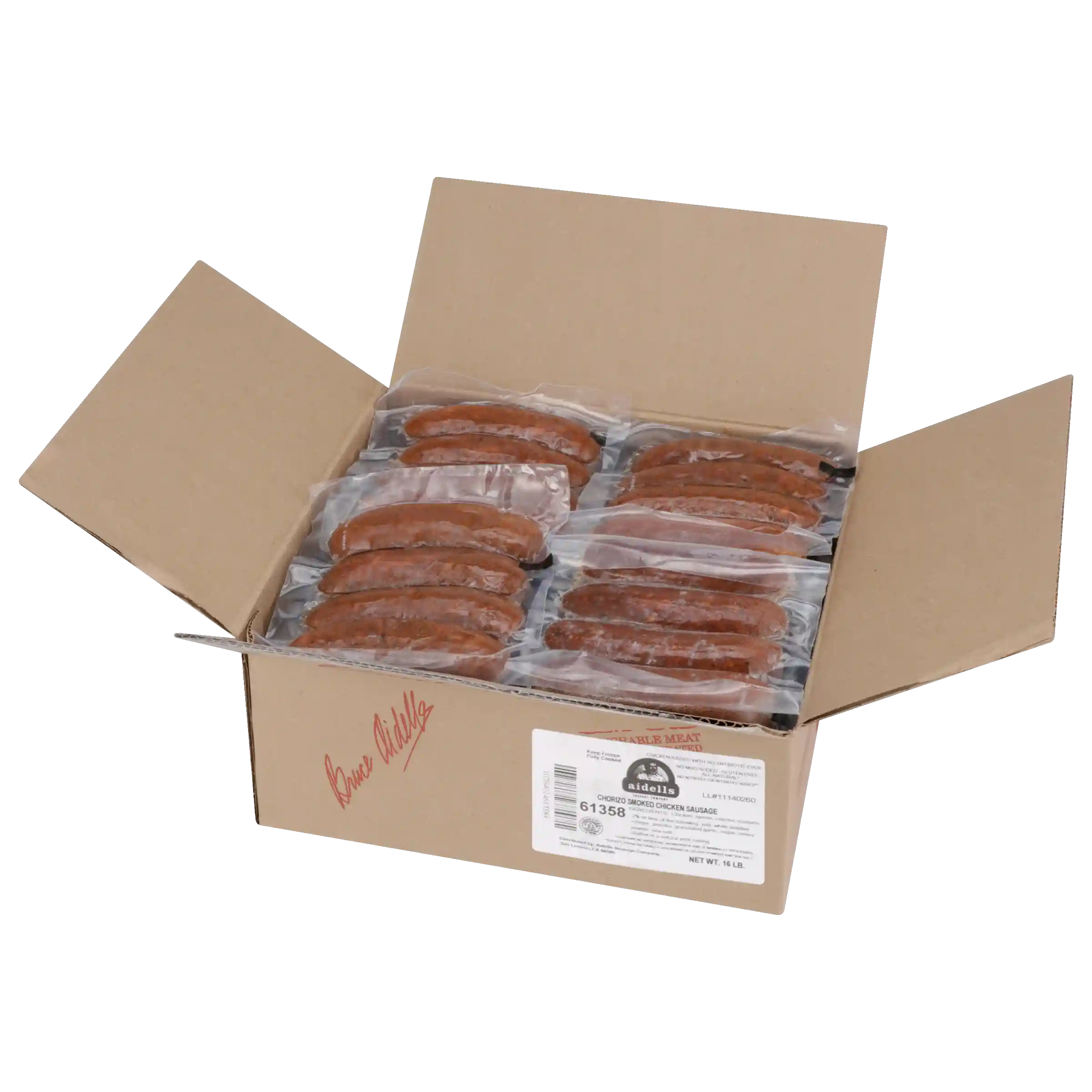 Aidells® Fully Cooked Smoked Chorizo Chicken Sausage Links, 4 oz, 64 Links per Case, 16 Lbs, Frozen_image_4