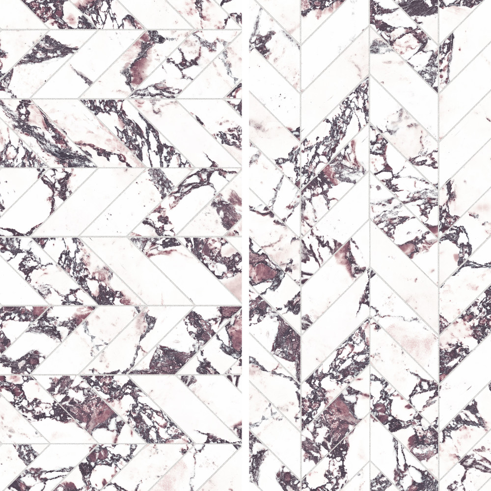 Touche Chevron Rubis 11-3/4 in. x 12-1/4 in. Porcelain Mosaic Tile