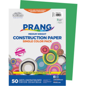 Construction Paper, Medium Weight, Holiday Green, 9" x 12", 50 Sheets