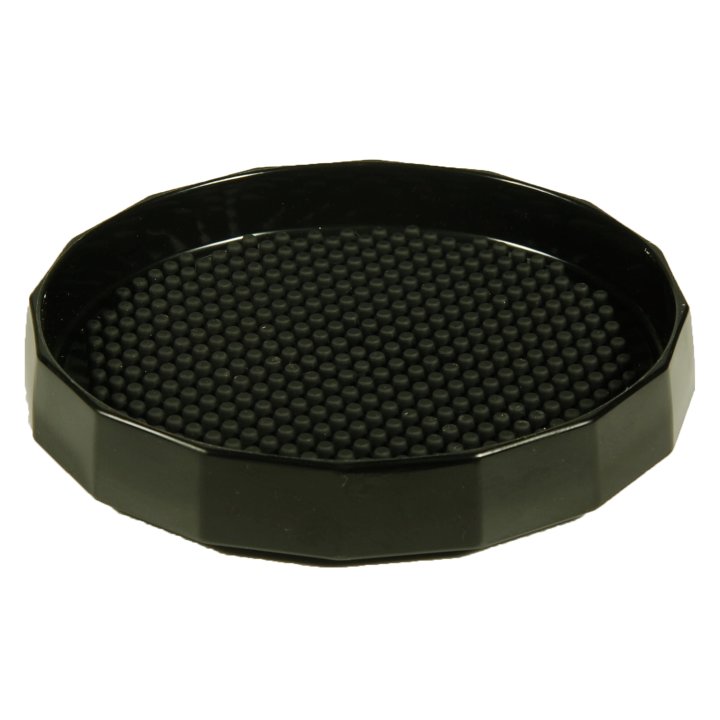 6-inch Traex® Tuffex polycarbonate beverage coaster in black