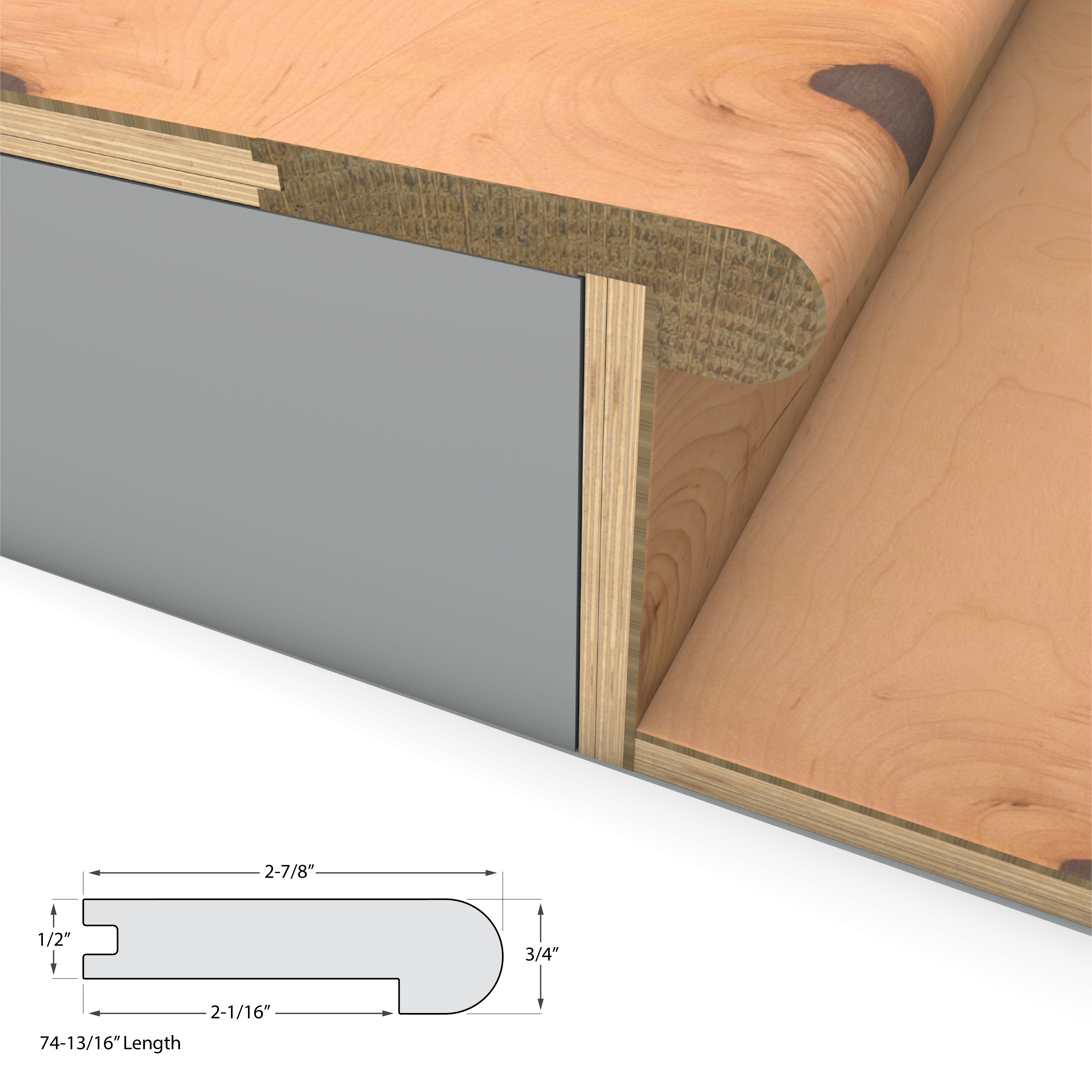 Natural Maple Varietals Flush Stair Nosing view 2