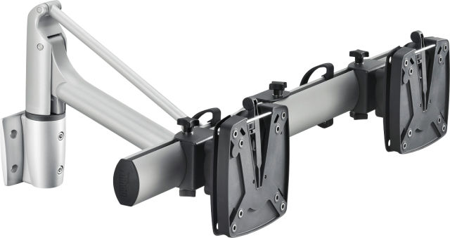 LiftTEC® I Dual TSS displays 2 monitors on a Novus TSS column for comfortable side-by-side viewing