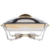 Full-size 9-quart Panacea™ rectangular chafer with gold trim