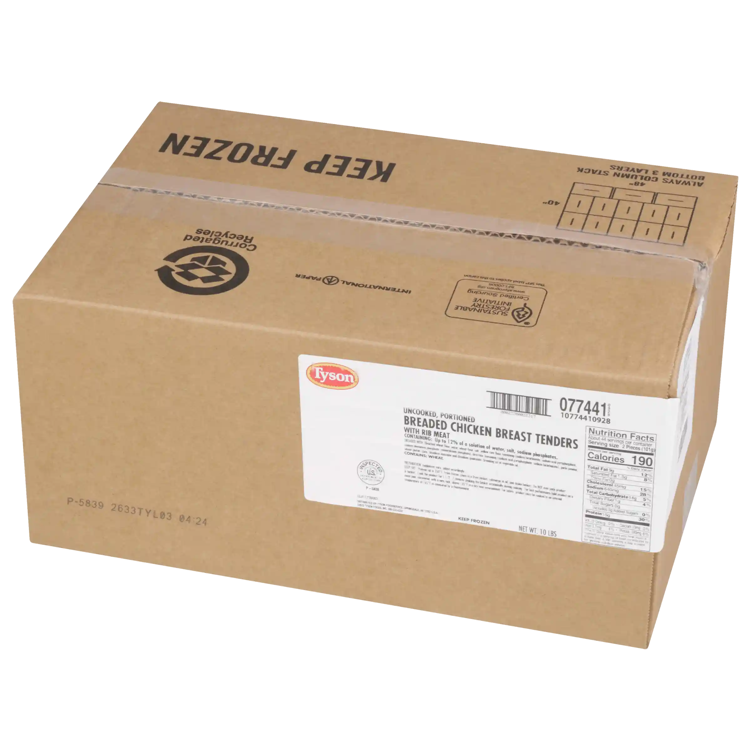 Tyson® Uncooked Breaded Select Cut Chicken Tenders_image_41