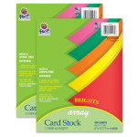 Pacon&reg; Bright Card Stock, 5 Assorted Colors, 8-1/2" x 11", 100 Sheets Per Pack, 2 Packs PAC101175-2
