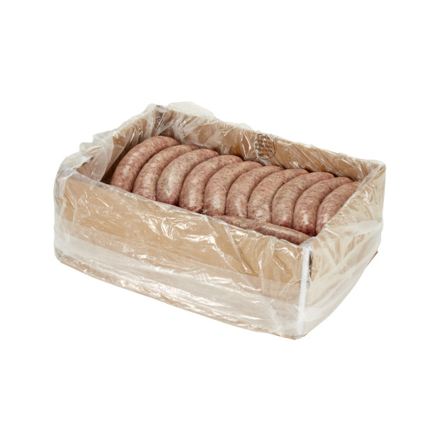 FONTANINI(r) Bratwurst Links, Raw, Natural Casing, 4/1, 1/10 lb . C1CB - Front Center Inner Pack (Hi Res)