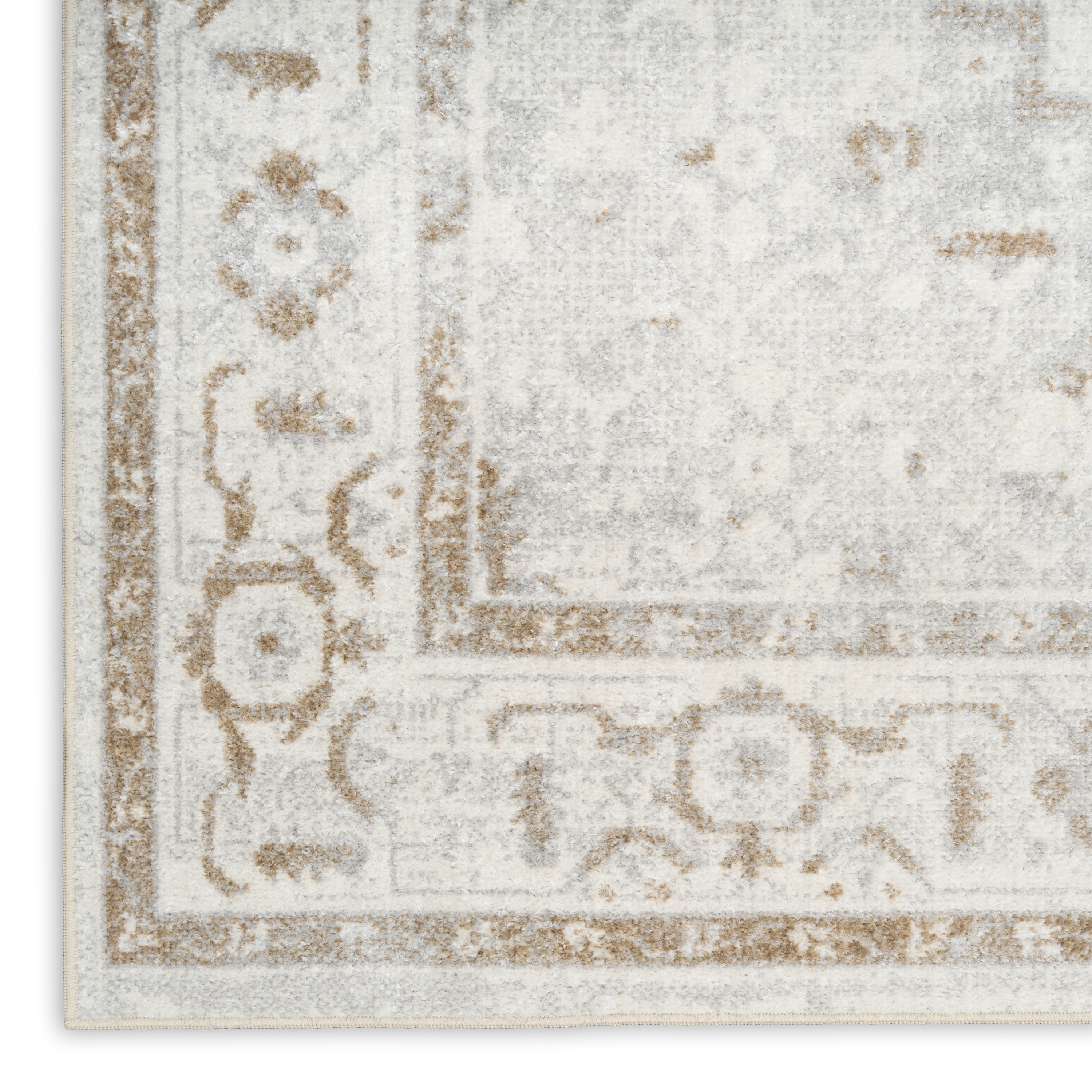 Nourison Astra Machine Washable 3'3" x 5' Grey Vintage Indoor Rug