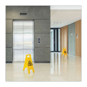 Boardwalk, Site Safety, 2-Sided, "Caution", Wet Floor Sign, Yellow, 26"