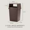 RUB256BBR, Rubbermaid Commercial,  Fulfill Trash Can, 56 gal, Plastic, Brown