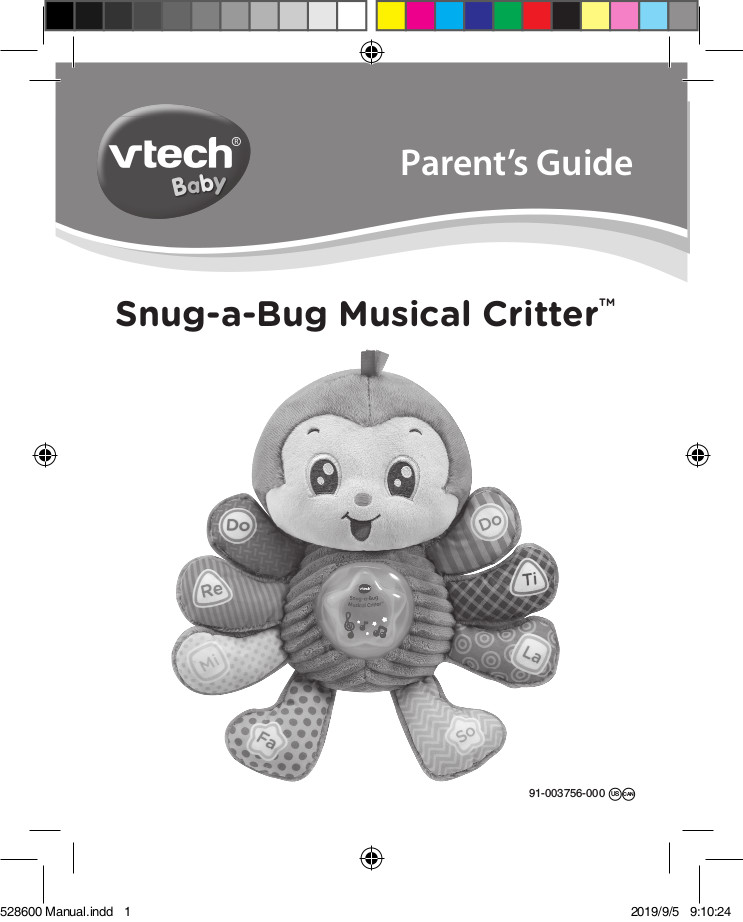 vtech musical cuddle bug soft toy