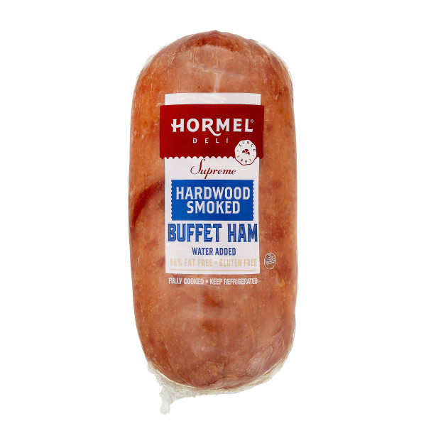 HORMEL(r) Supreme Hardwood Smoked Flat Buffet Ham, Water Added, 2 pc . C1CB - Front Center Inner Pack (Hi Res)