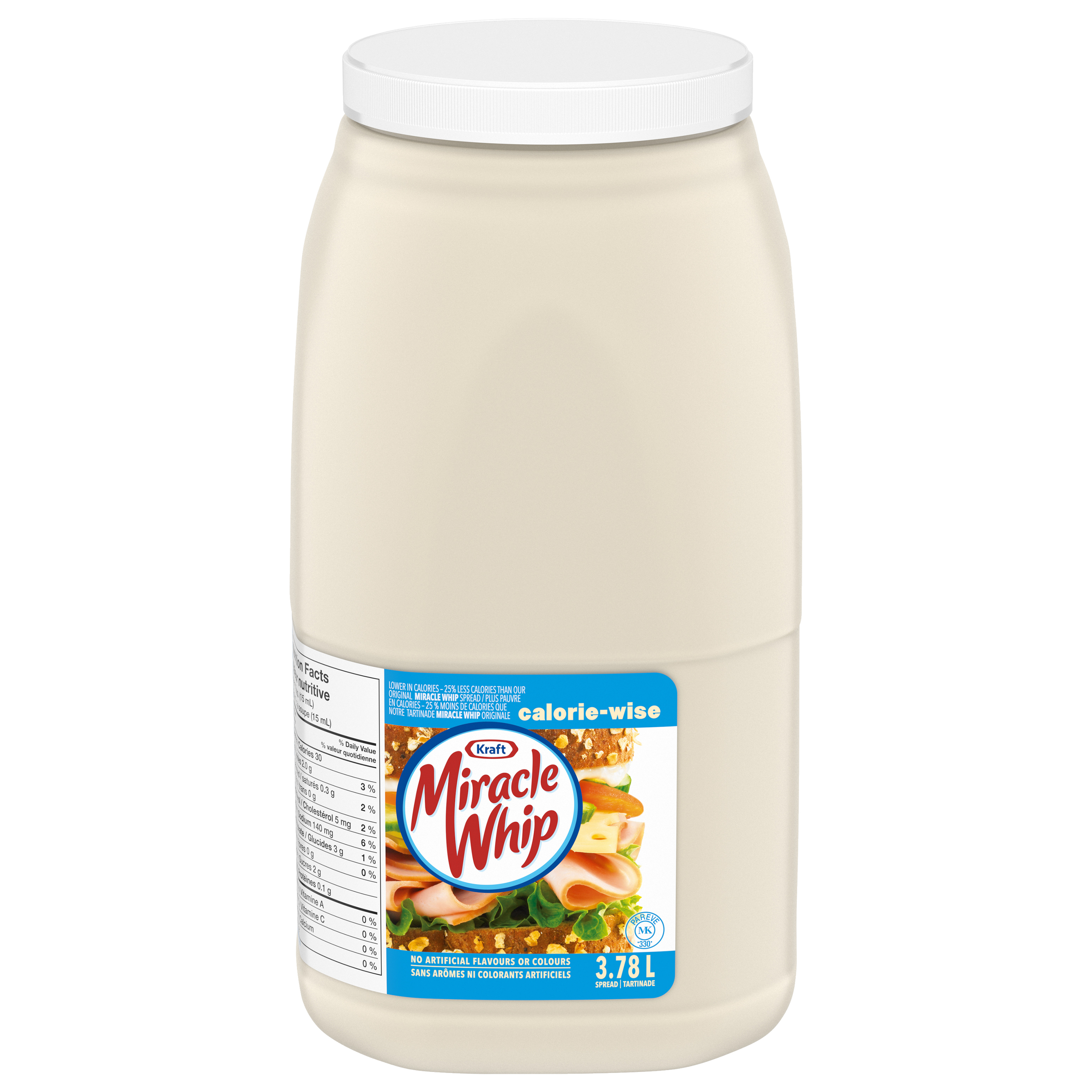 KRAFT MIRACLE WHIP Calorie Wise Pail 3.78L 2