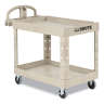 Rubbermaid Commercial, BRUTE Heavy Duty, Ergo Handle, Lipped Shelf, Small, Utility Cart, Beige