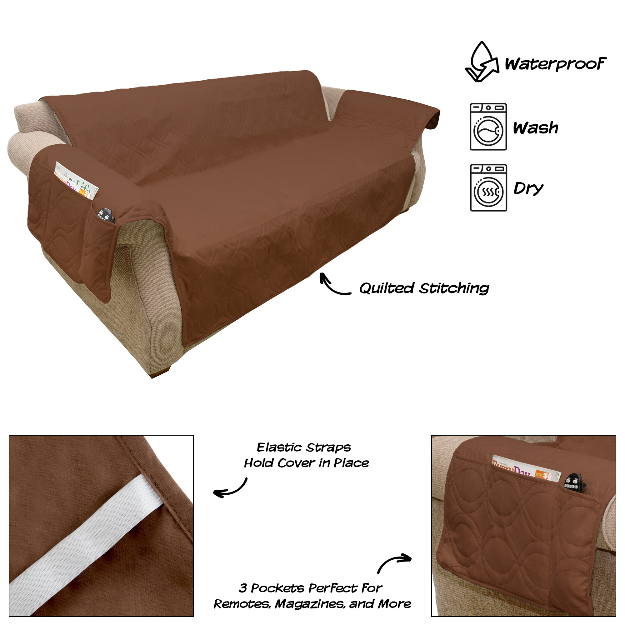 Furniture Cover Waterproof Couch Sofa Protector Kids Pets Dogs Stain Resistant - Picture 7 of 11