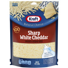 Kraft Sharp White Cheddar Shredded Cheese, 8 oz Bag