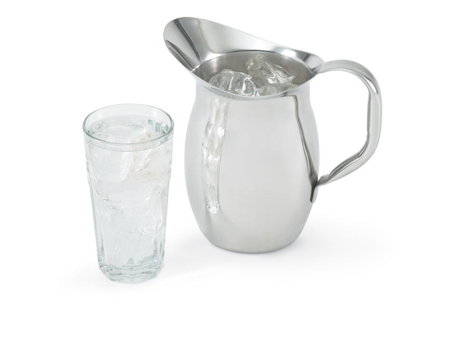 2 1/10-quart bell-shaped stainless steel pitcher in mirror finish