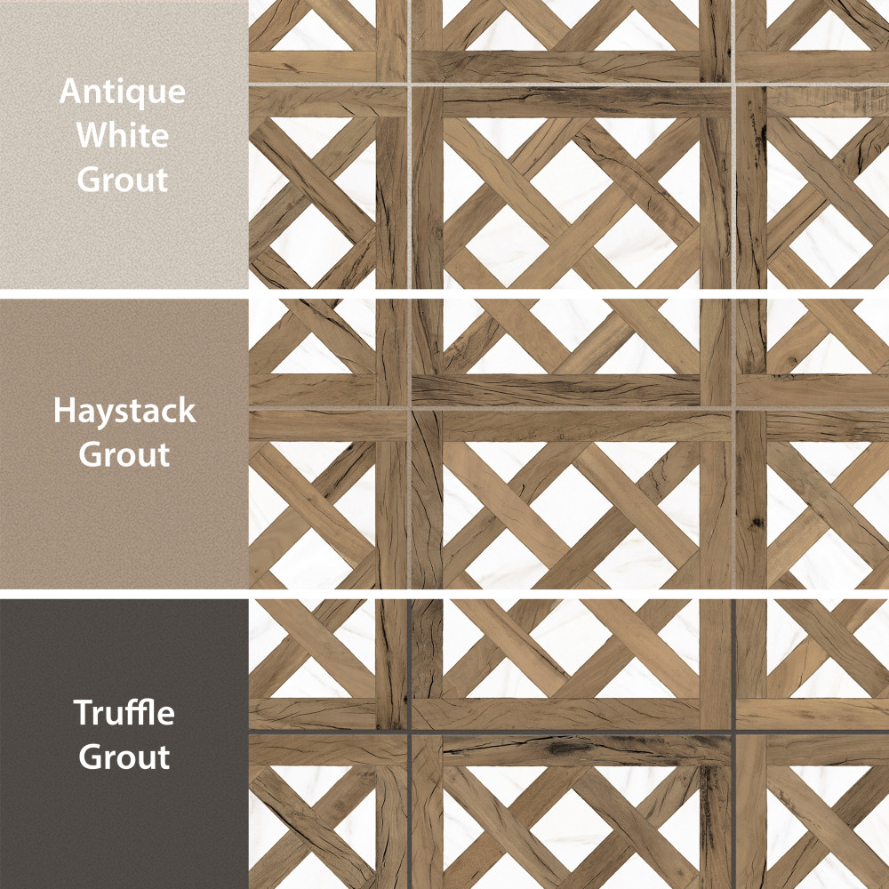 Kings Forest Lattice Calcatta Mix 17-5/8 in. x 17-5/8 in. Ceramic Floor and Wall Tile