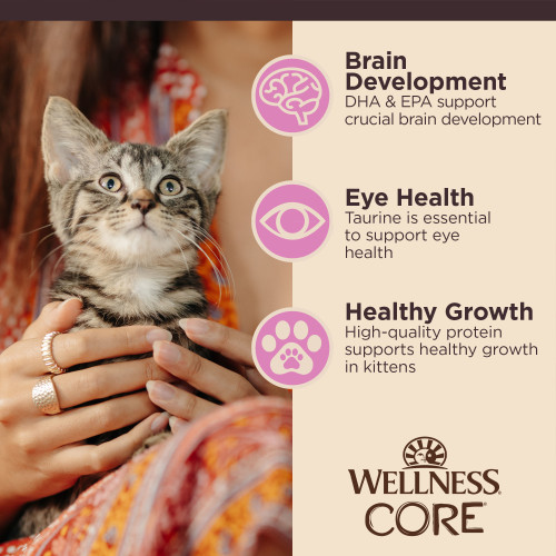 The benefits of Wellness CORE Tiny Tasters Minced & Pate Chicken Kitten Variety Pack