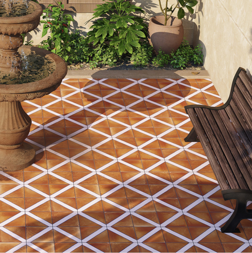 Sentier des Ocres Treillis Blue 7-7/8 in. x 7-7/8 in. Porcelain Floor and Wall Tile
