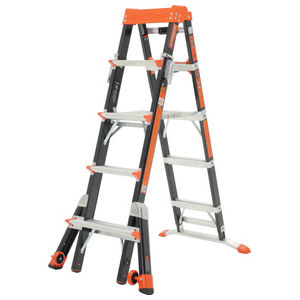 Select Step Ladder, Fiberglass, Model Adjustable 5-8 ft., Type IAA-375 lbs. Rated