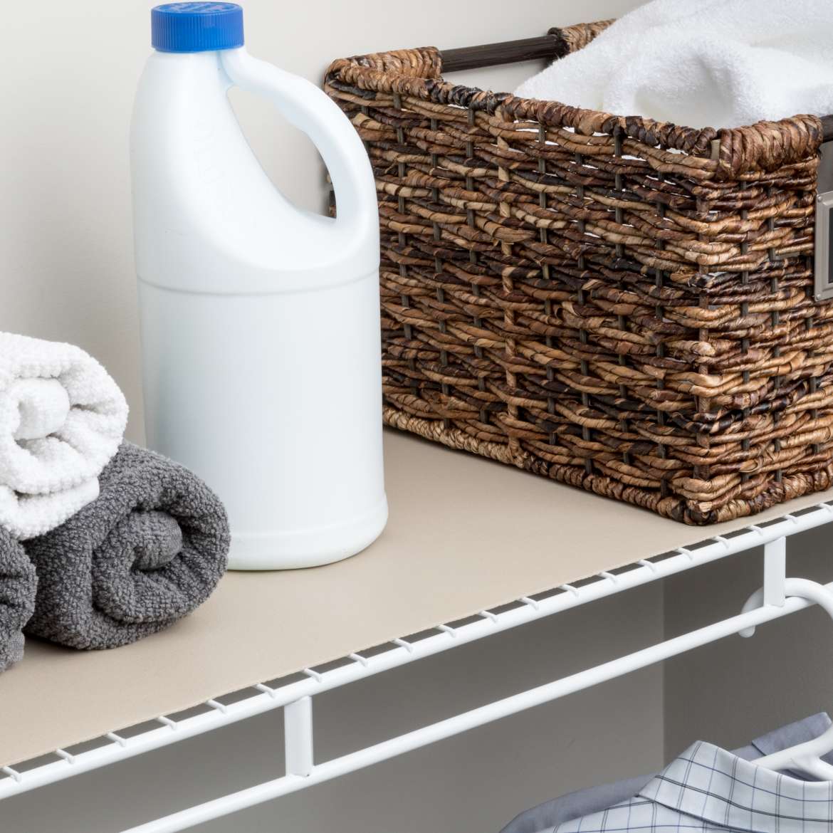 Solid Grip EasyLiner Shelf Liner Taupe, 7 ft Duck Brand