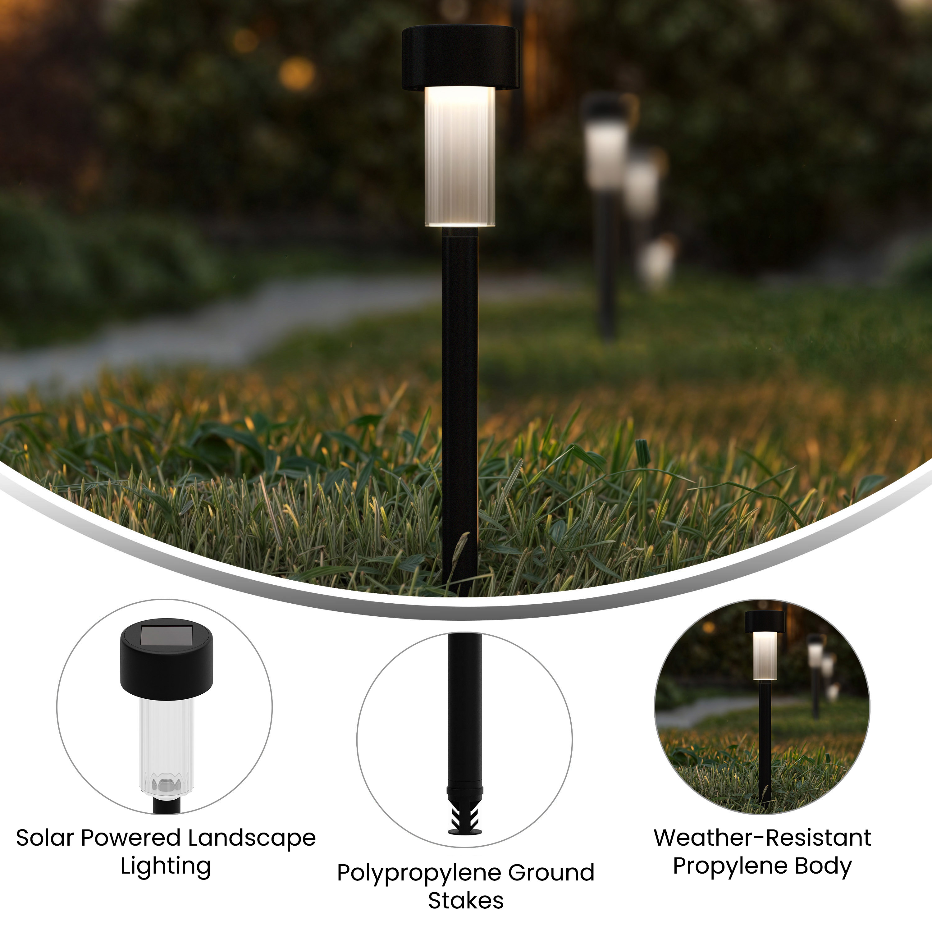 12 Pack Stainless Steel Solar LED Outdoor Lights, Solar Powered Landscape Lig... - Picture 14 of 20