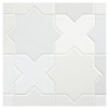 TrueTones Porcelain 16 Shades Of White Matte Crossing Star Pattern