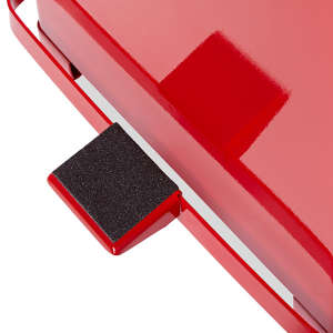 Rubbermaid Commercial, Defenders, 6.5 gal, Metal, Red, Square, Receptacle