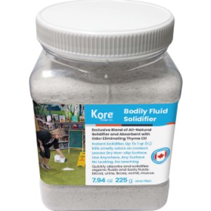 Body Fluid Solidifier, Light Weight Absorbent, 1L Jug, White