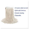 Boardwalk, Premium Cotton Cut-End Wet Mop Head with 1" Headband, 24 oz, White