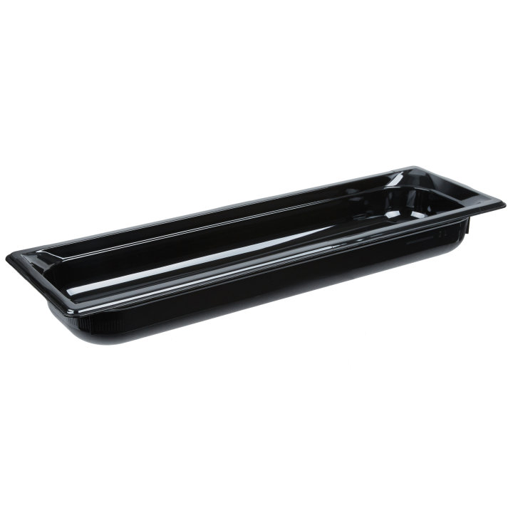 Half-long-size 2 ½-inch-deep Super Pan® high-temperature plastic pan in black