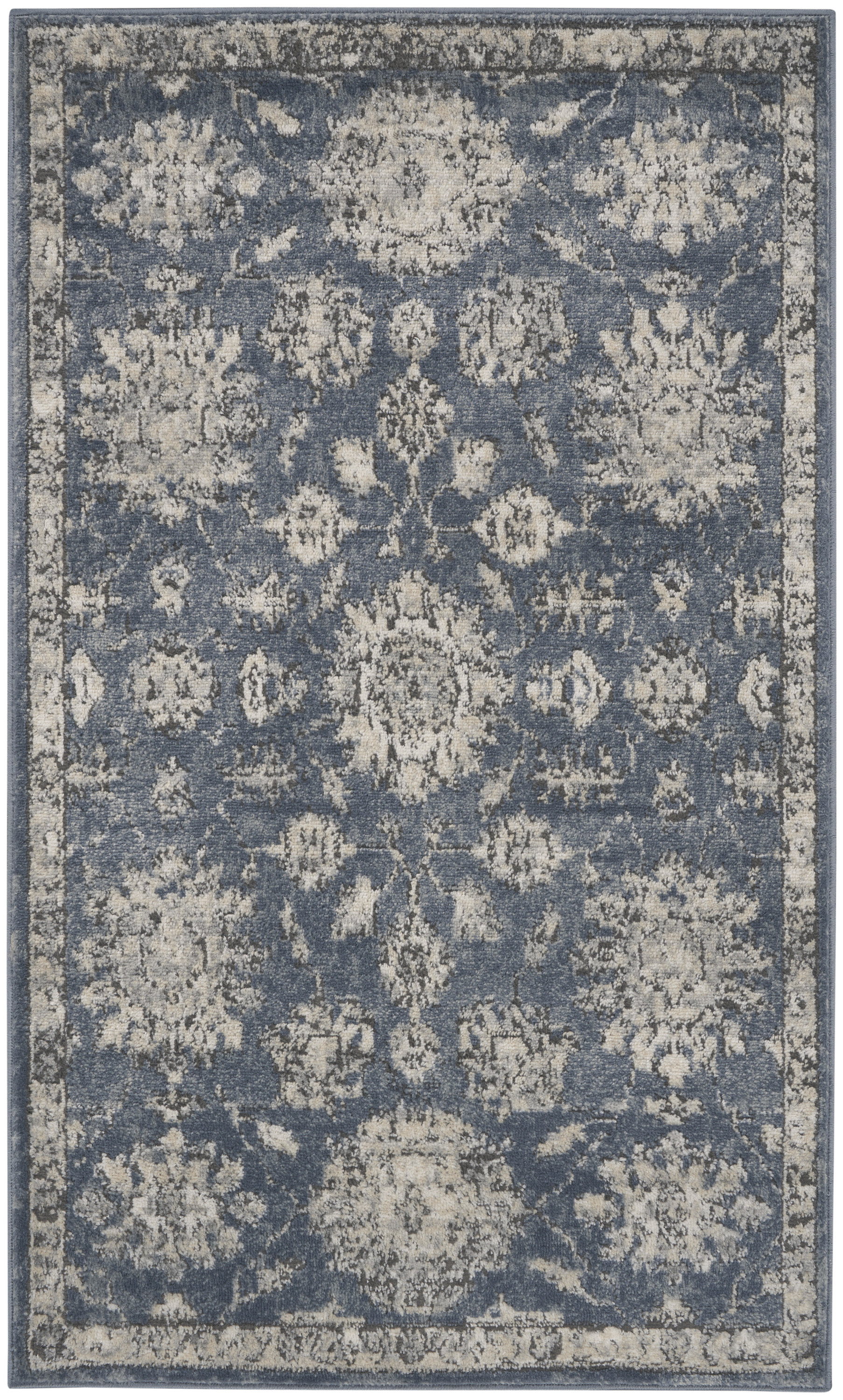 Nourison Quarry 3' x 5' Blue Beige Vintage Indoor Rug