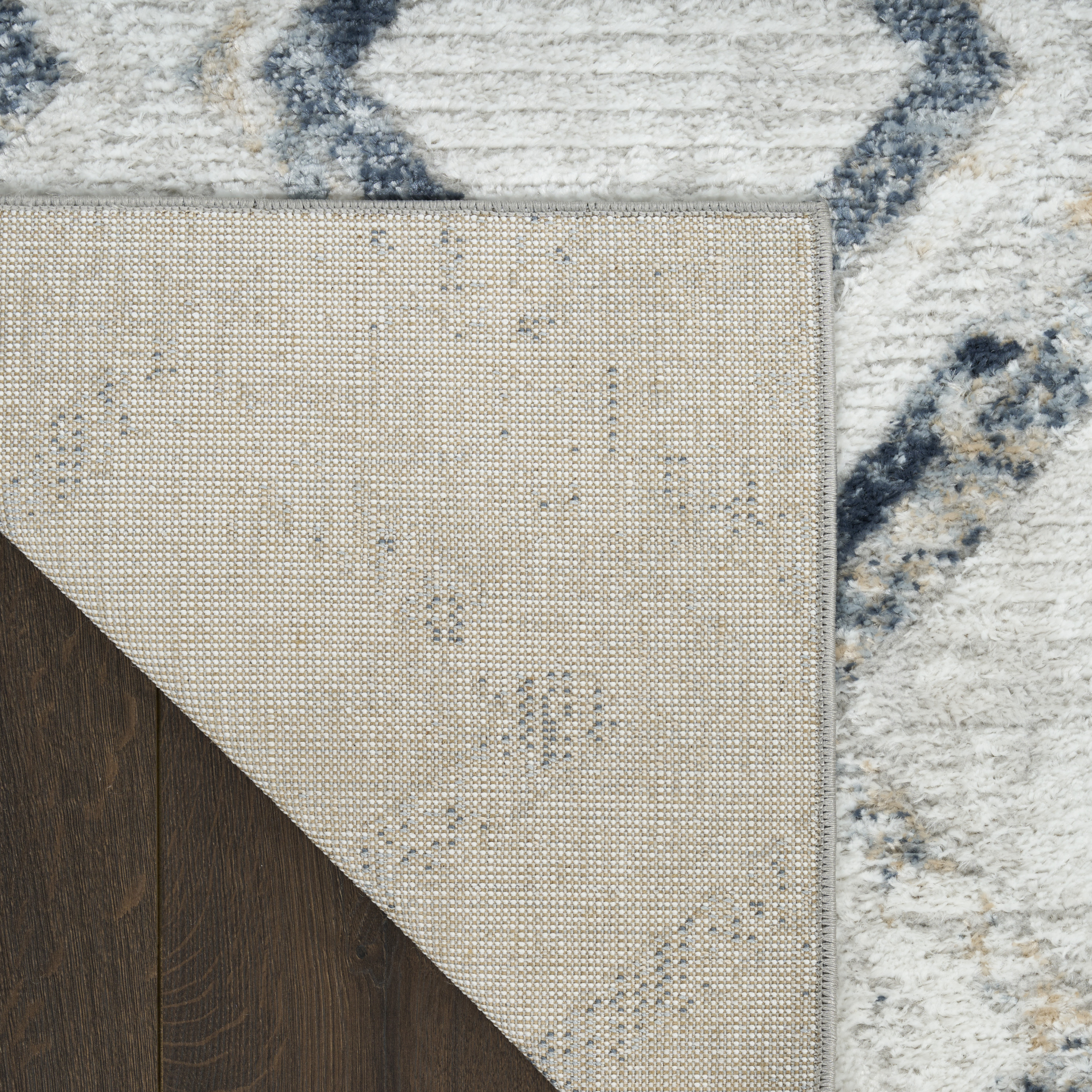 Nourison Dekor 2' x 4' Grey Navy Modern Indoor Rug