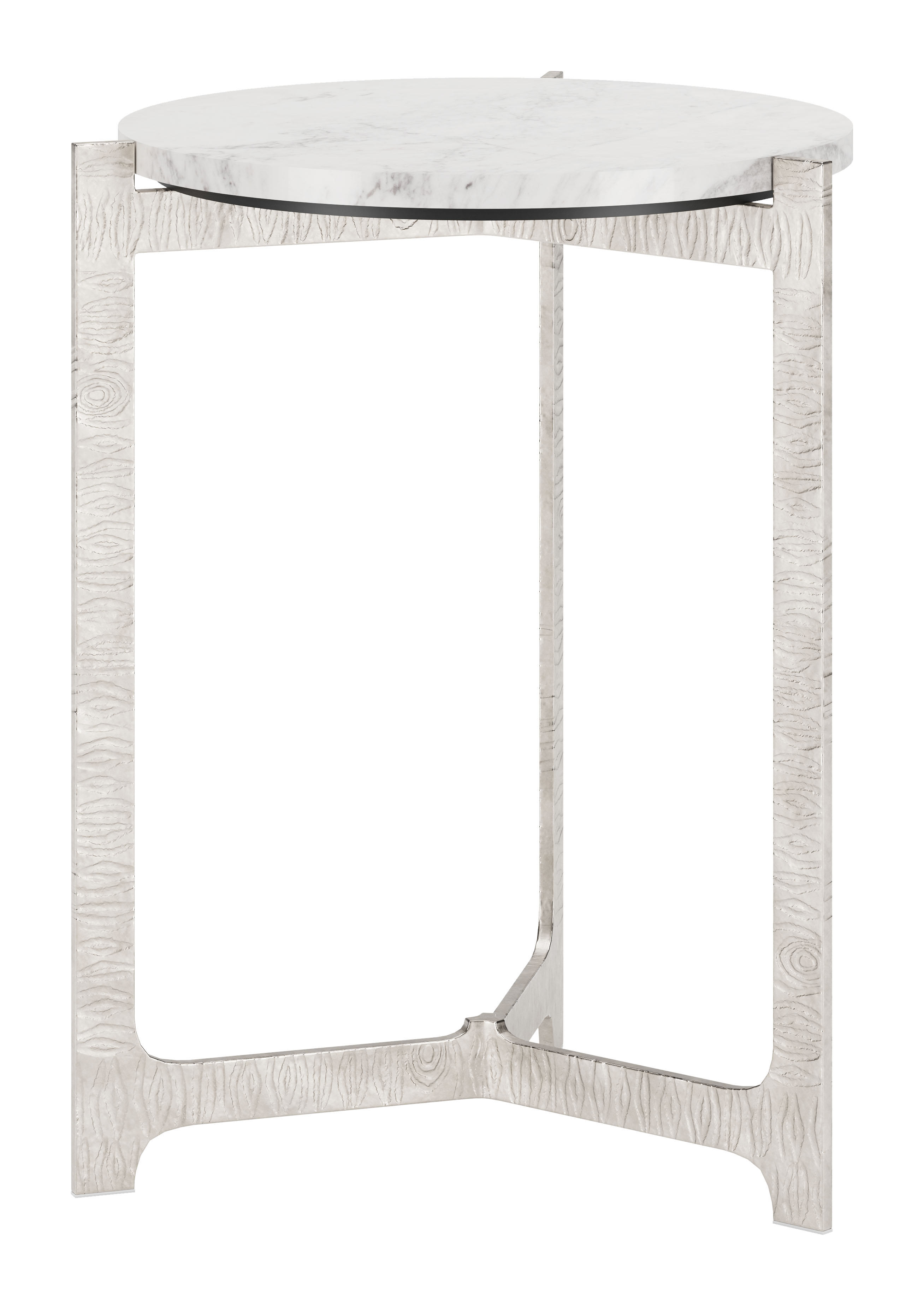Barmas Side Table White & Silver product image