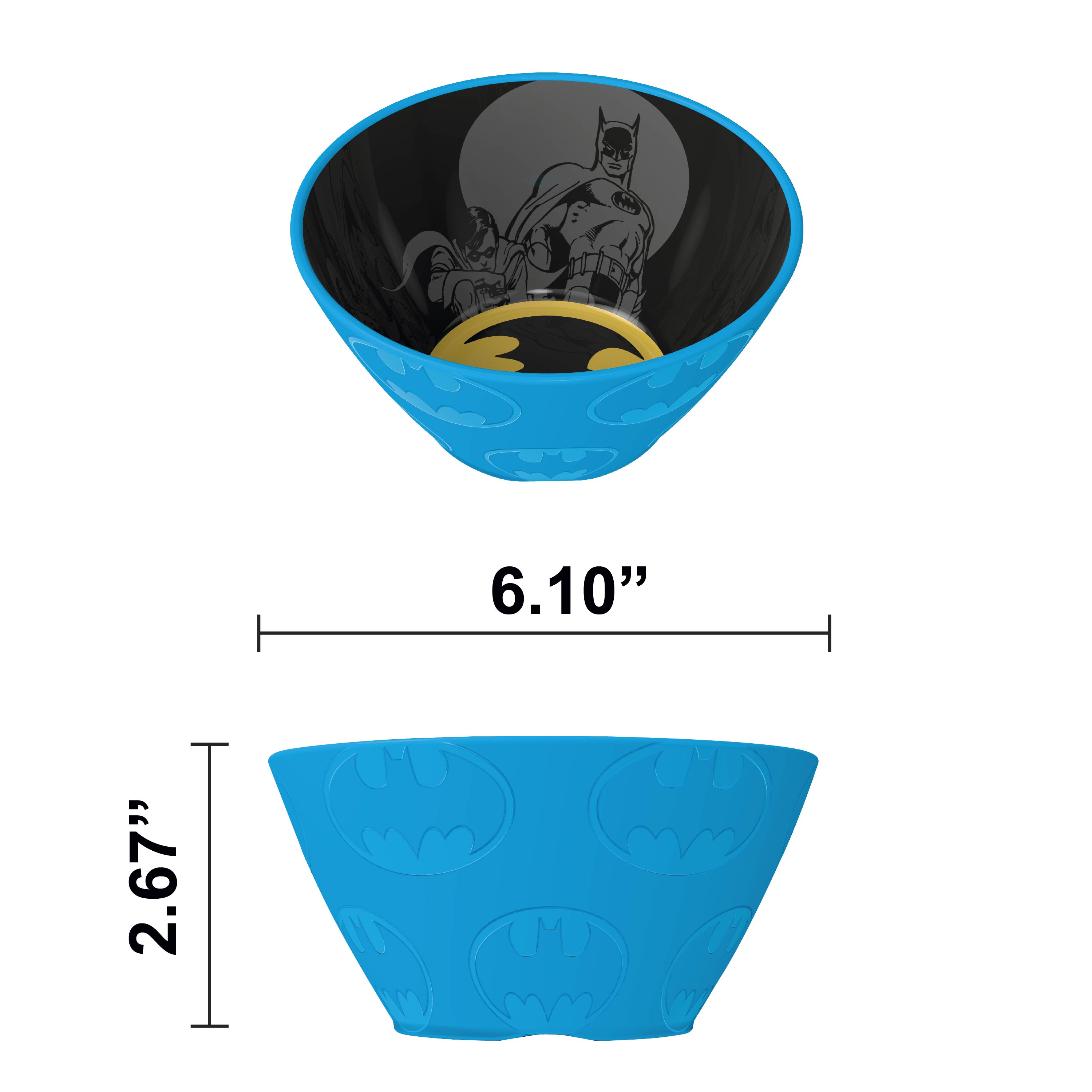 DC Comics Kids Plate and Bowl Set, Batman, 4-piece set slideshow image 7 DC Comics Kids Plate and Bowl Set, Batman, 4-piece set slideshow image 7